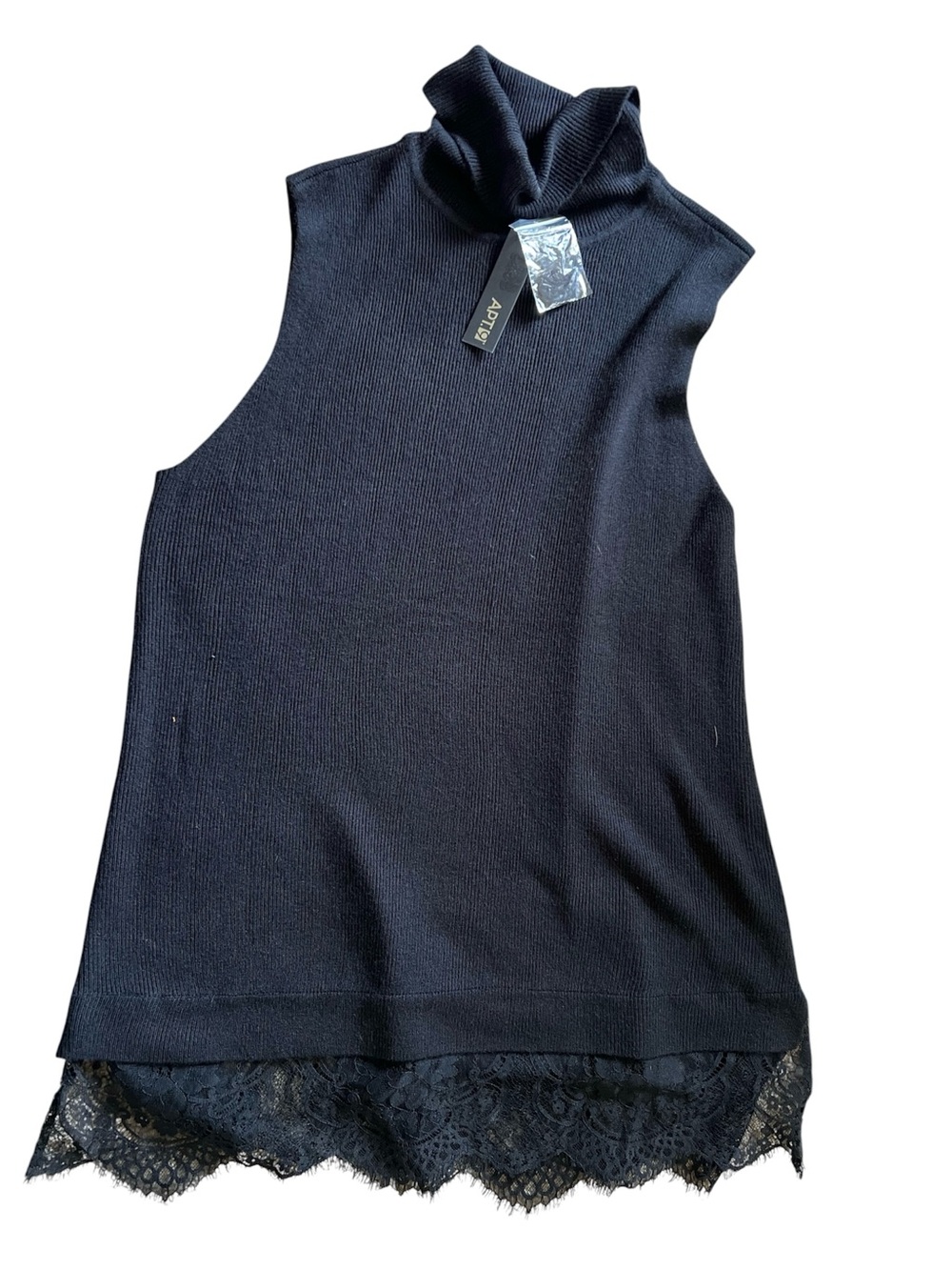 Apt. 9 Black Turtleneck Sleeveless Sweater Mini Dress | XLarge NWT